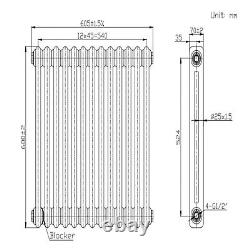 Black Horizontal 2 Column Traditional Radiator 600 x 605mm Nambi BeBa 27937