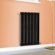 Black Horizontal Designer Central Heating Bathroom Flat Panel Radiator New