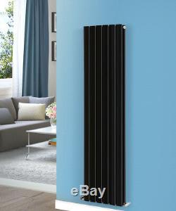 Black Horizontal Designer Central Heating Bathroom Flat Panel Radiator New