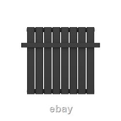 Black Horizontal Single Panel Radiator with Heated Towel Bar 600 x 604m MOJMB600