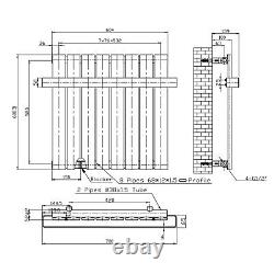 Black Horizontal Single Panel Radiator with Heated Towel Bar 600 x 604m MOJMB600