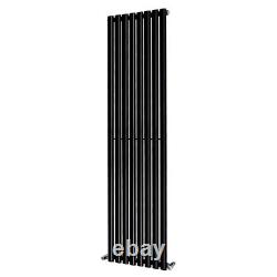 Black Vertical Designer Radiator Upright Column Modern Central Heating 1800x472