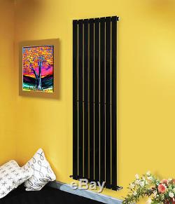 Black Vertical Flat Panel Designer Modern Central Heating Radiator 1800x544mm