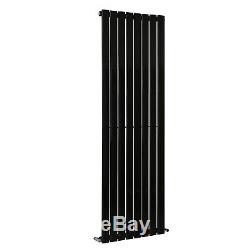 Black Vertical Flat Panel Designer Modern Central Heating Radiator 1800x544mm