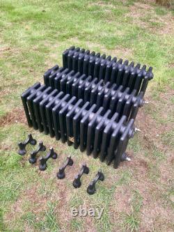 Black reclaimed cast iron radiator 5 column by 15 sections short stubby