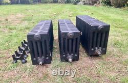 Black reclaimed cast iron radiator 5 column by 15 sections short stubby