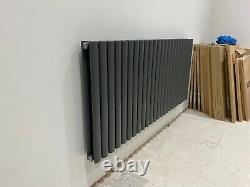 Brand new Anthracite double oval tube horizontal radiator 635x1411mm