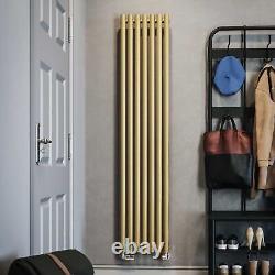 Brass Horizontal Designer Radiator Oval Column Central Heating Rads 1800 x 370mm