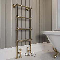 Brass Vertical Traditional Towel Rail Radiator 1200 x 479mm Regent REGBB1200