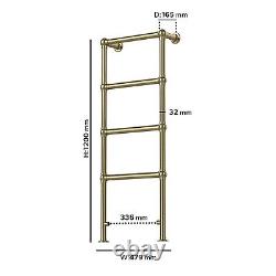 Brass Vertical Traditional Towel Rail Radiator 1200 x 479mm Regent REGBB1200