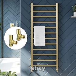 Brushed Brass Heated Towel Rail Straight Bathroom Ladder Radiator Gold 3 Sizes