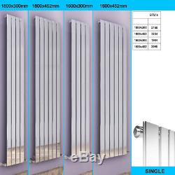 CHROME VERTICAL RADIATORS Designer Central Heating Single Flat Panel Column