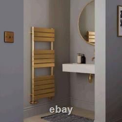 COST PRICE Abezzo Brushed Brass Heated Towel Rail Radiator 1200 x 500mm