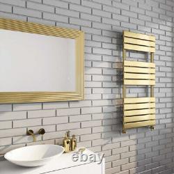 COST PRICE Abezzo Brushed Brass Heated Towel Rail Radiator 1200 x 500mm