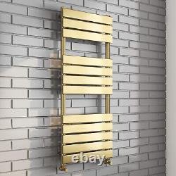 COST PRICE Abezzo Brushed Brass Heated Towel Rail Radiator 1200 x 500mm