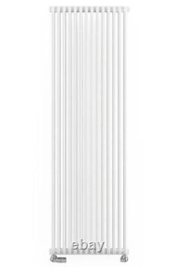 COST PRICE Terma DELFIN, Matt White, D Profile Column Radiator, 1800h x 580w