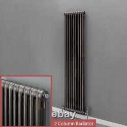 Central Heating 2 Column Radiators KORONA Bare Metal Vertical Designer 21 Sizes