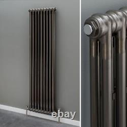 Central Heating 2 Column Radiators KORONA Bare Metal Vertical Designer 21 Sizes