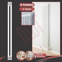 Central Heating 2 Column Radiators KORONA White Vertical Designer (4 Sizes)