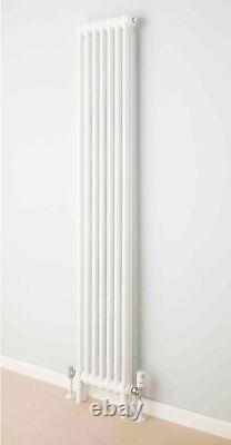 Central Heating 2 Column Radiators KORONA White Vertical Designer (4 Sizes)