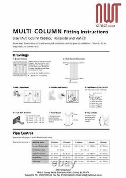 Central Heating 2 Column Radiators KORONA White Vertical Designer (4 Sizes)