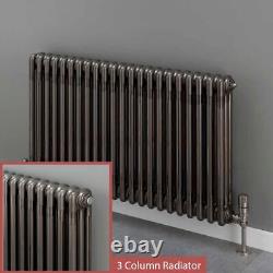 Central Heating 3 Column Radiators KORONA Bare Metal Horizontal Designer 9 Sizes
