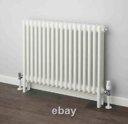 Central Heating 3 Column Radiators KORONA White Horizontal Designer (17 Sizes)