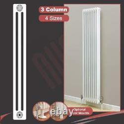 Central Heating 3 Column Radiators KORONA White Vertical Designer (4 Sizes)