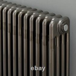 Central Heating 4 Column Radiators KORONA Bare Metal Horizontal Designer 9 Sizes