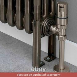 Central Heating 4 Column Radiators KORONA Bare Metal Horizontal Designer 9 Sizes