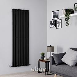 Central Heating Double Flat Panel UK Designer Home Radiators Vertical Matt Black