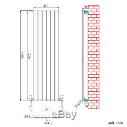 Chrome 1800x452mm Vertical Flat Panel Designrer Radiator Central Heating