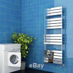 Chrome Bathroom Flat Panel Ladder Designer Heated Towel Radiator Straight Rail