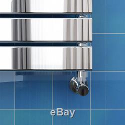 Chrome Bathroom Flat Panel Ladder Designer Heated Towel Radiator Straight Rail