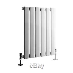 Chrome Flat Panel Column Designer Bathroom Central Heating With Angled Valves