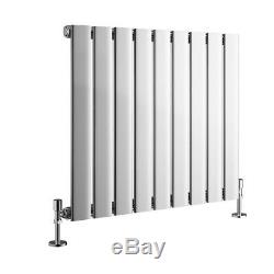 Chrome Flat Panel Designer Single Panel Central Heating Radiator 600x612mm