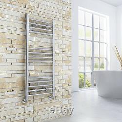 Chrome Straight Panel Radiator Heated Bathroom Central Heating Towel Rail