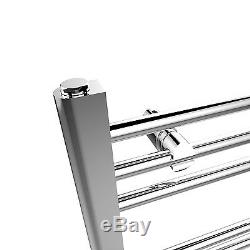 Chrome Straight Panel Radiator Heated Bathroom Central Heating Towel Rail