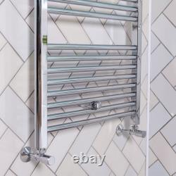 Chrome White Bathroom Heated Towel Radiator Ladder Rail Rad Curved Straight