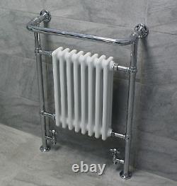 Classic Traditional Victorian Heated Towel Rail Bathroom Radiator Chrome+White