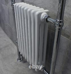Classic Traditional Victorian Heated Towel Rail Bathroom Radiator Chrome+White