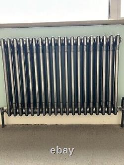 Column Horizontal Raw Metal Lacquered Radiator with thermostat and pipes