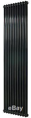 Column Radiators Jet Black 2 x Sizes Vertical Traditional Style Central Heating