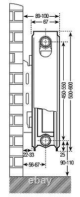 Compact Double Radiator Prorad Type 21 Panel Radiator 600mm High
