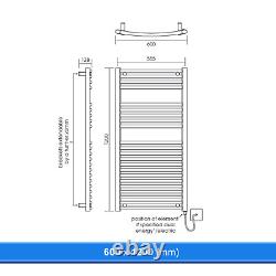 Curved Black Towel Rail Heated Ladder Modern Bathroom Radiator Rad 6 Sizes