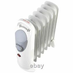 Daewoo Home Work White 800W Portable Oil Filled Radiator Heater with Thermostat