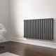 Designer Anthracite Horizontal Double Oval Tubed Radiator 635mm X 413mm Rrp£249