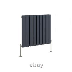 Designer Anthracite Radiator Oval Column Flat Panel Towel Rail Central Heating