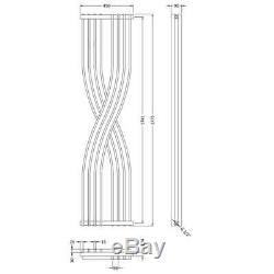 Designer Central Heating Vertical Radiator 1775mm H x 450mm W Gloss Silver