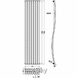 Designer Central Heating Vertical Radiator 1785mm H x 413mm W Anthracite